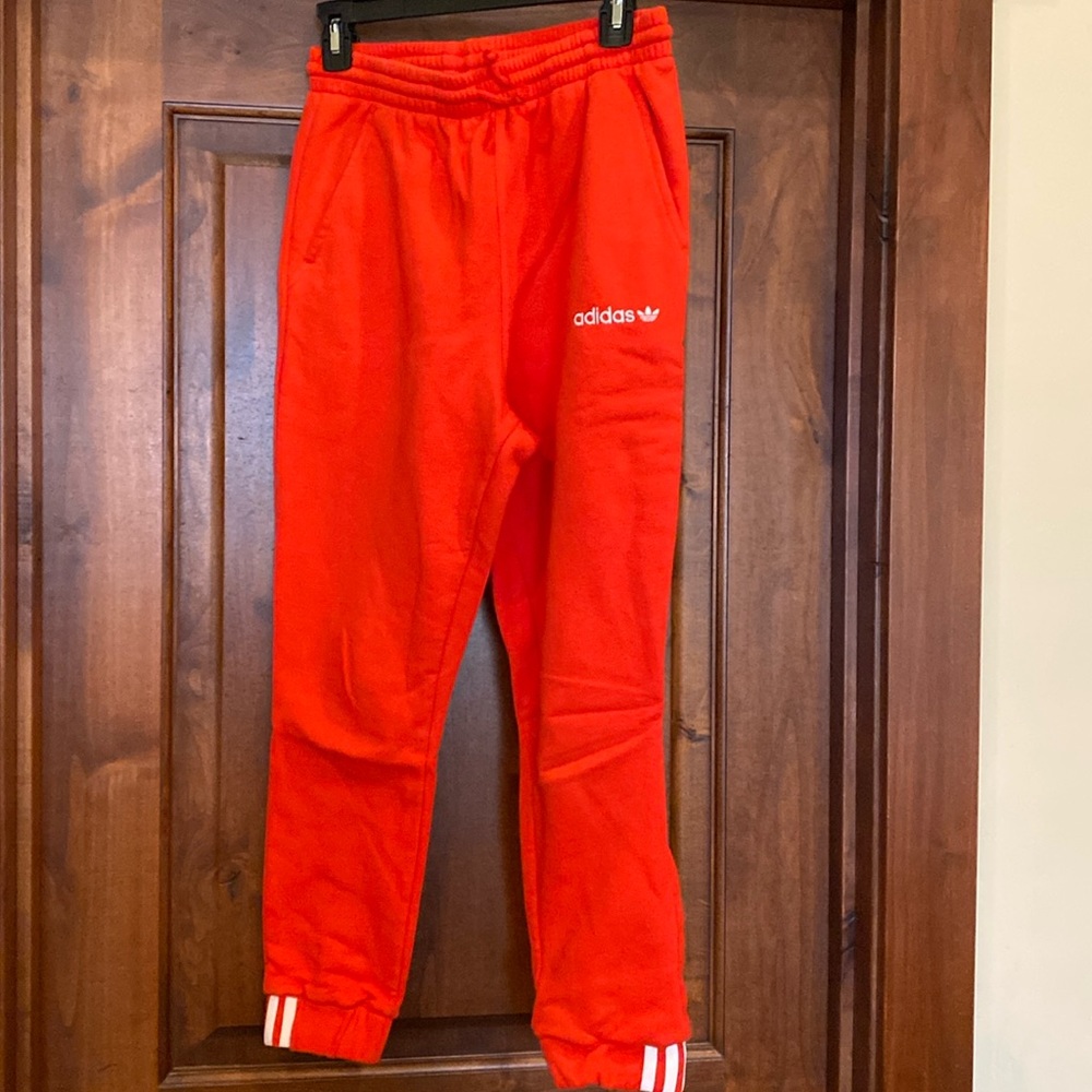 Adidas burnt orange sweatpants, XS